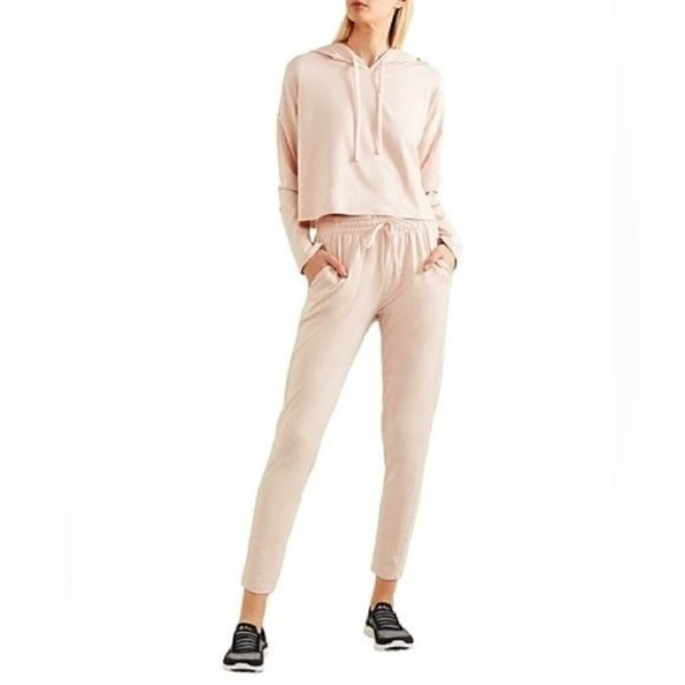 We Over Me Pink Sweatsuit - Cropped Hoodie and Joggers Set - Pink Sweatpants